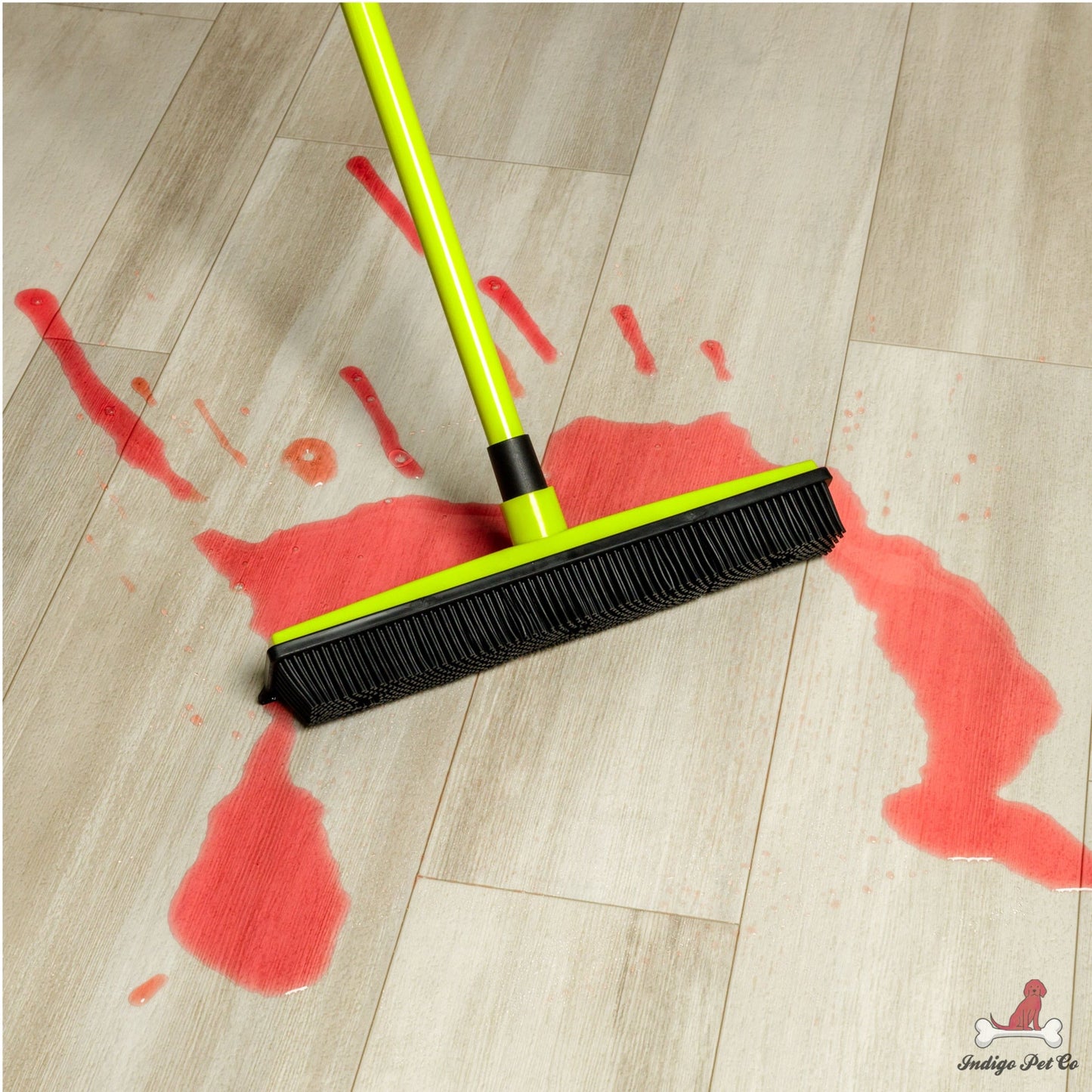 Pet Hair Removal Broom – Multi-Surface Rubber Broom with Squeegee