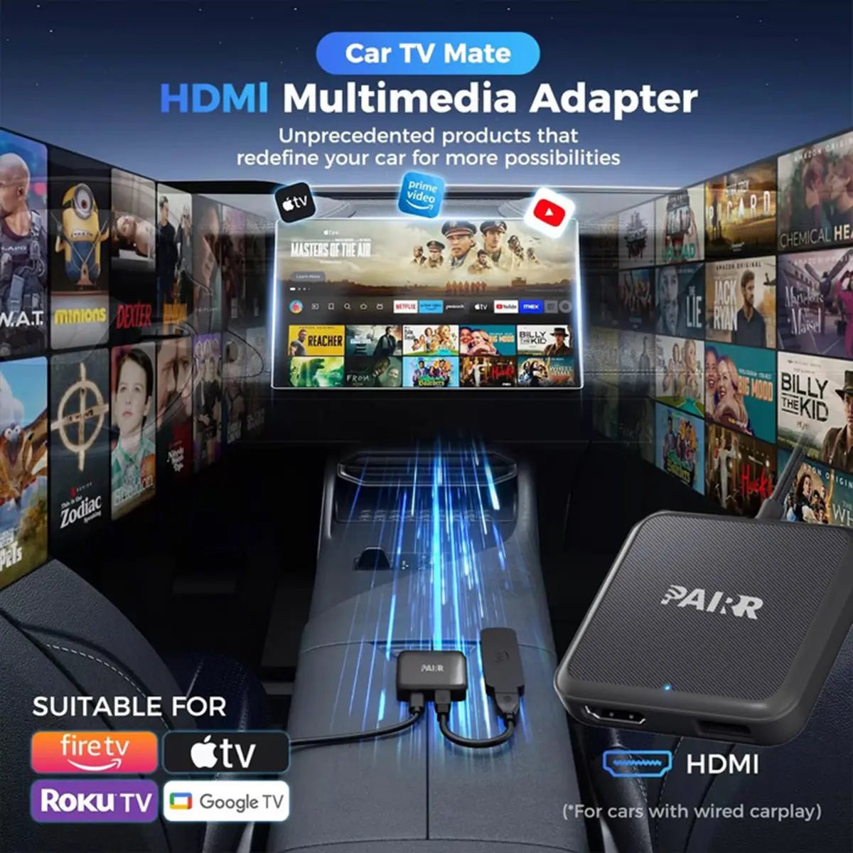 🔥Free shipping🔥 2025 Upgraded Pairr TV-HDMI Multimedia Wireless CarPlay/Android Auto Adapter