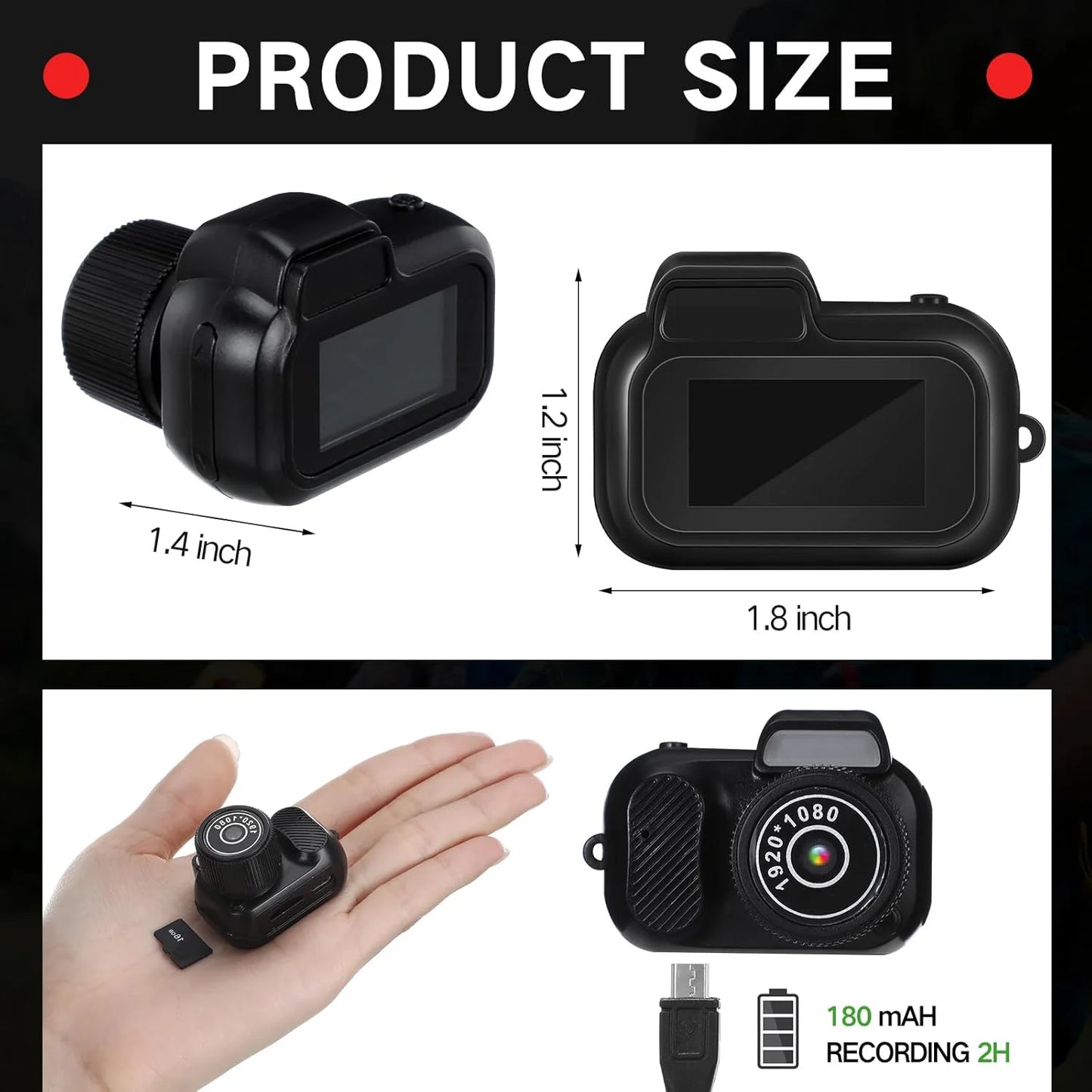 Retro Mini Camera with Screen – 1080p HD Portable Video Recorder