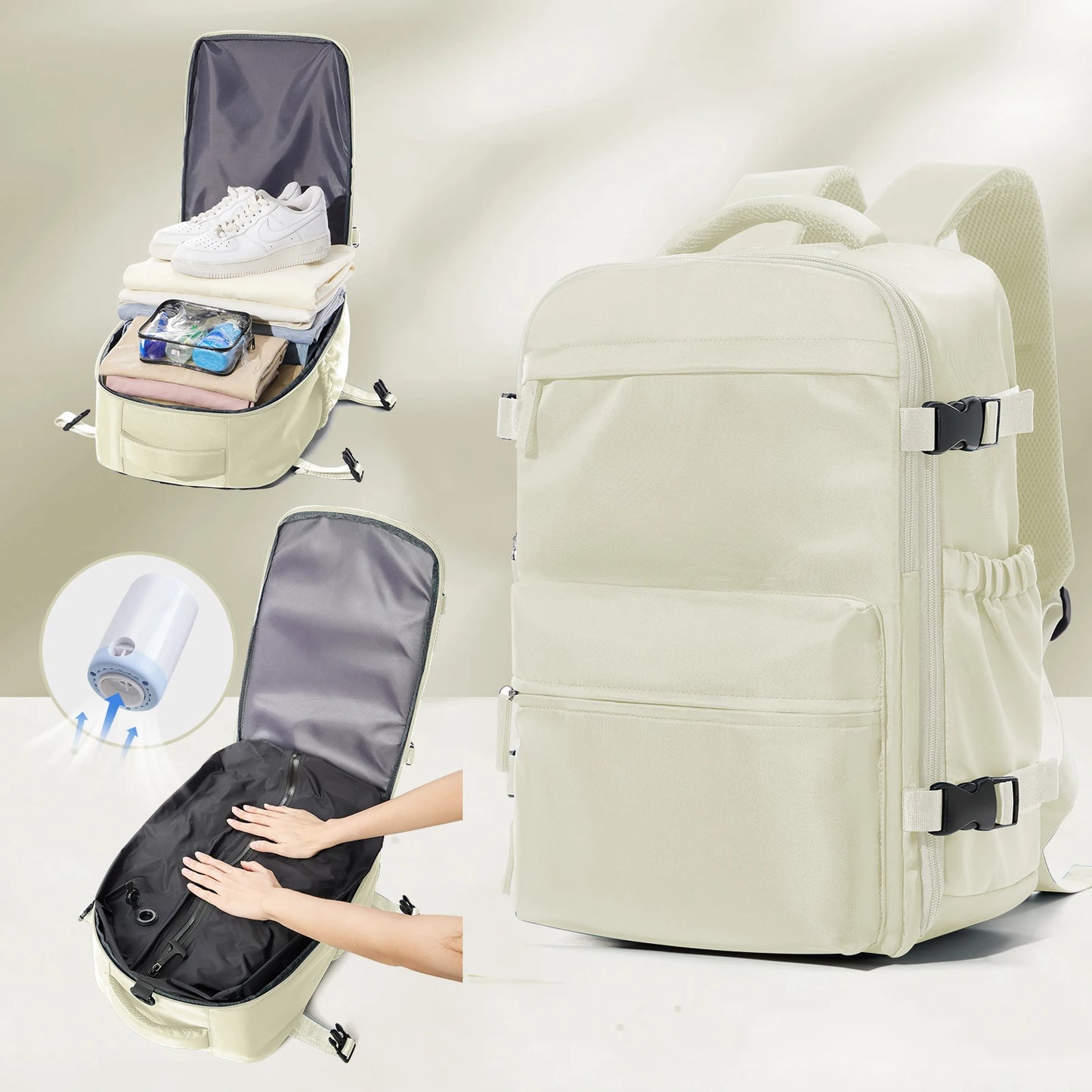 Expandable Vacuum Travel Backpack – Large Capacity Business & Laptop Bag for Men & Women