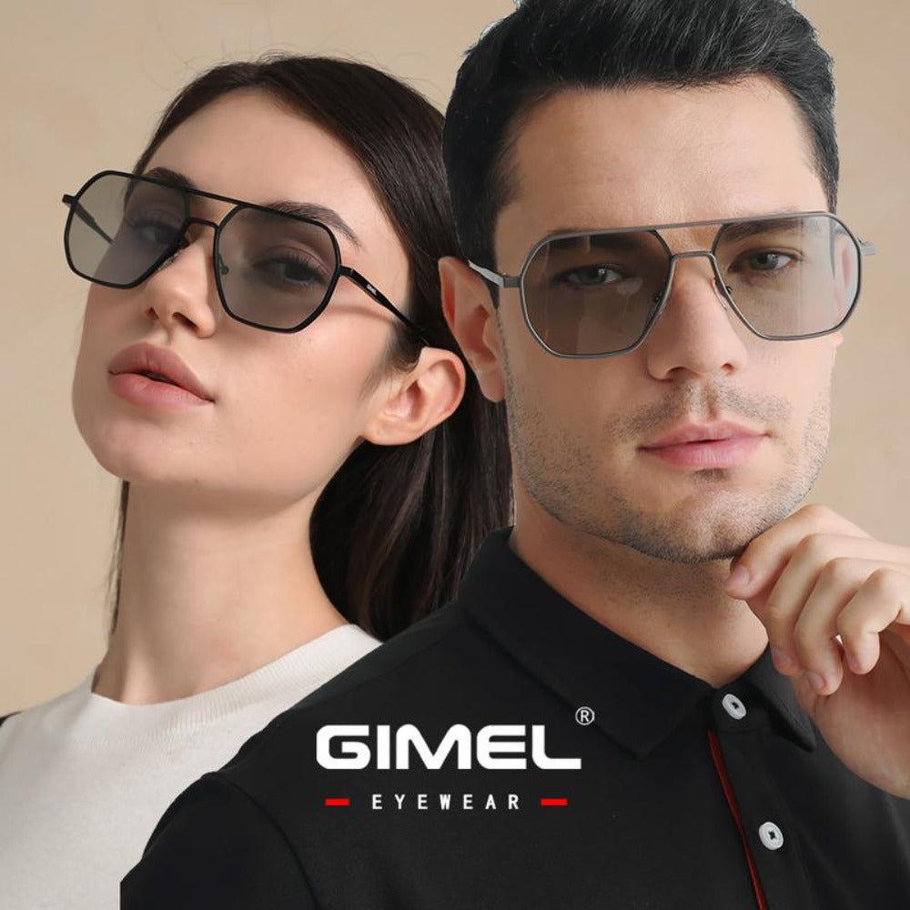 GIMEL-07 Polarized Aviator Sunglasses – Unisex UV400 Travel & Driving Eyewear | Geometric Frame, Double Beam Design