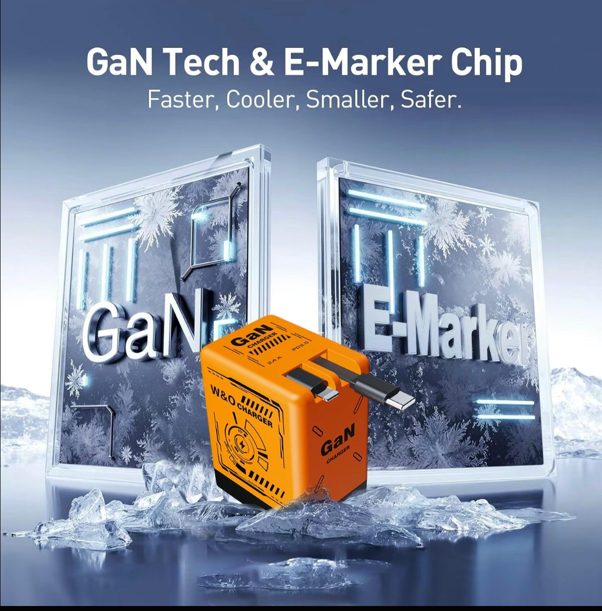 ⏰Limited stock!🔥W&O 2-in-1 GaN 20W Fast Charger