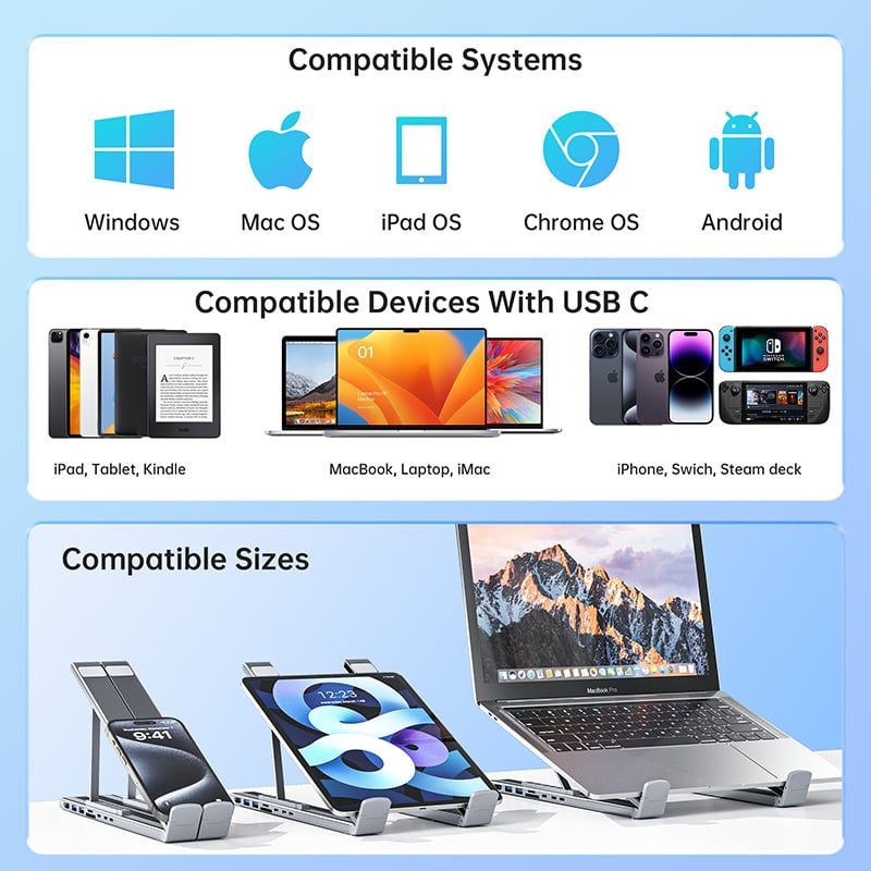 🏆Flash Sale⚡ 50K+ SOLD! Almost Gone-💥💻 8-in-1 USB-C Laptop Stand,Best Gifts
