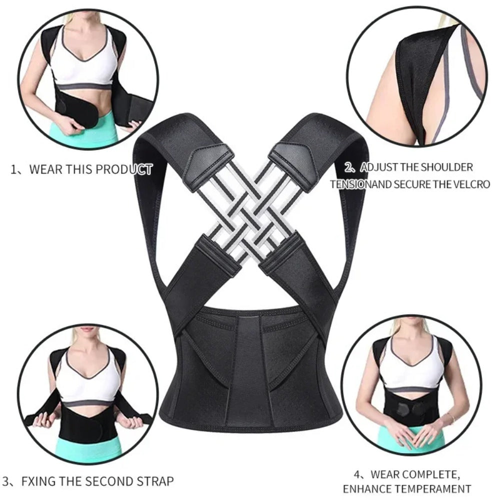 Adjustable Posture Corrector for Men & Women – Back Straightener, Shoulder Support & Lumbar Brace for Gym or Daily Use