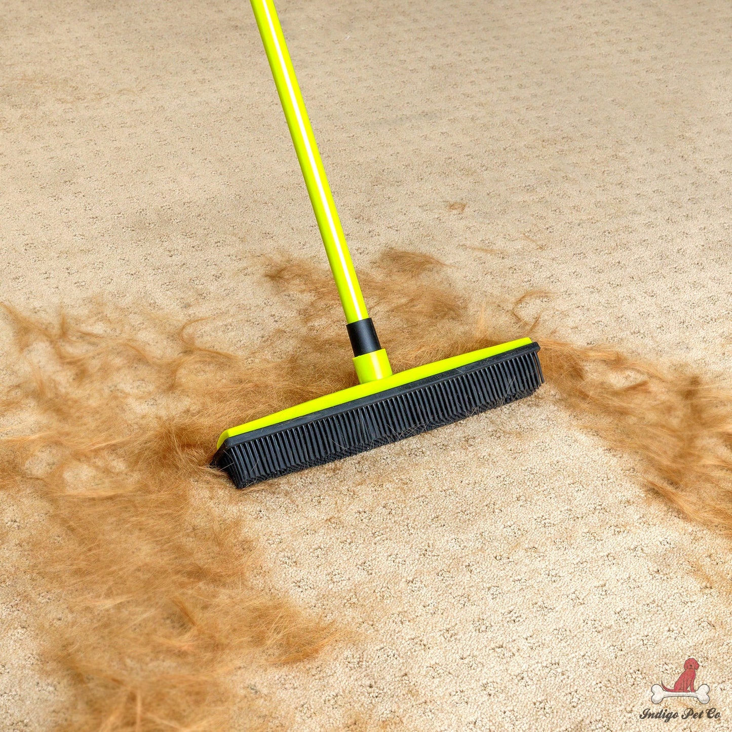 Pet Hair Removal Broom – Multi-Surface Rubber Broom with Squeegee