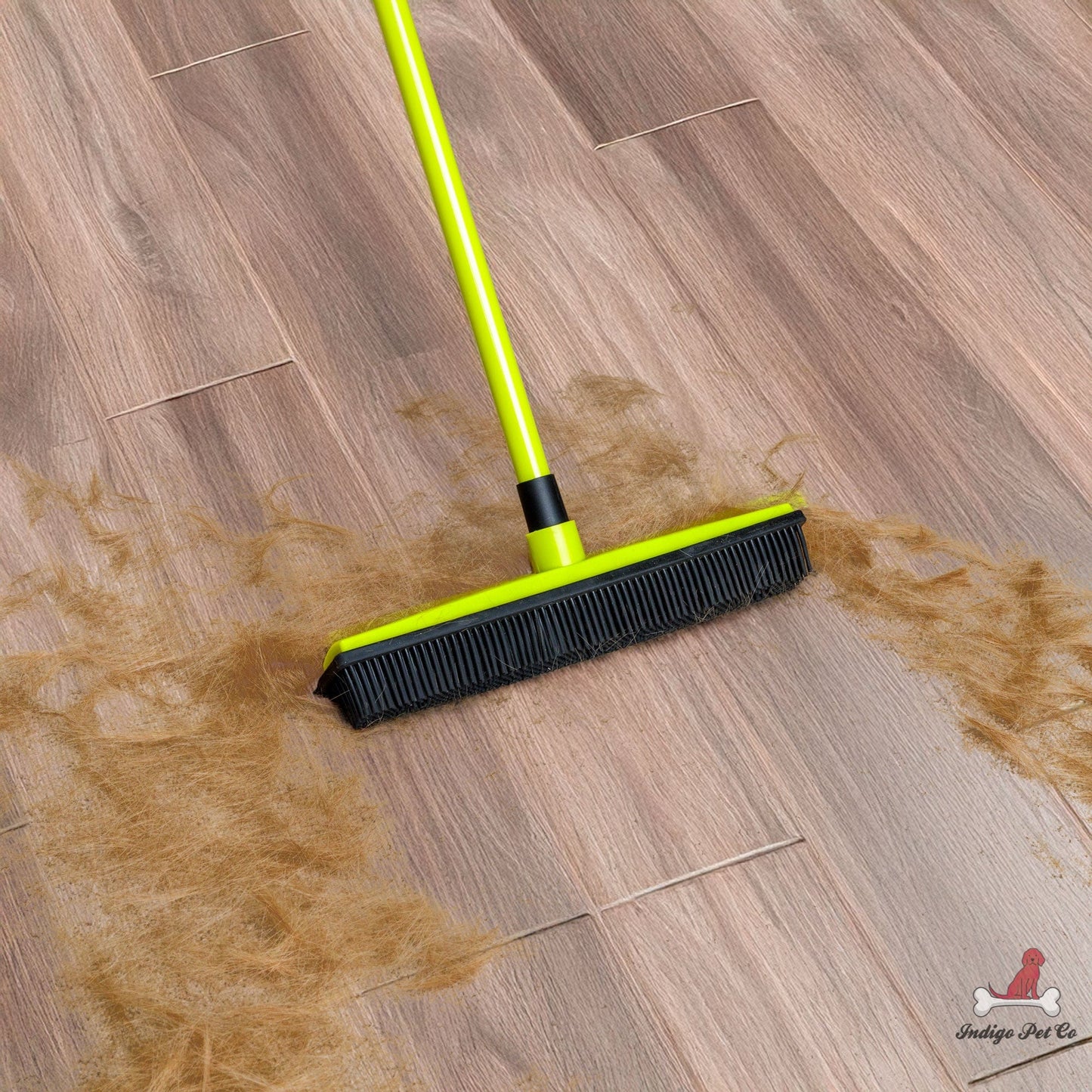 Pet Hair Removal Broom – Multi-Surface Rubber Broom with Squeegee