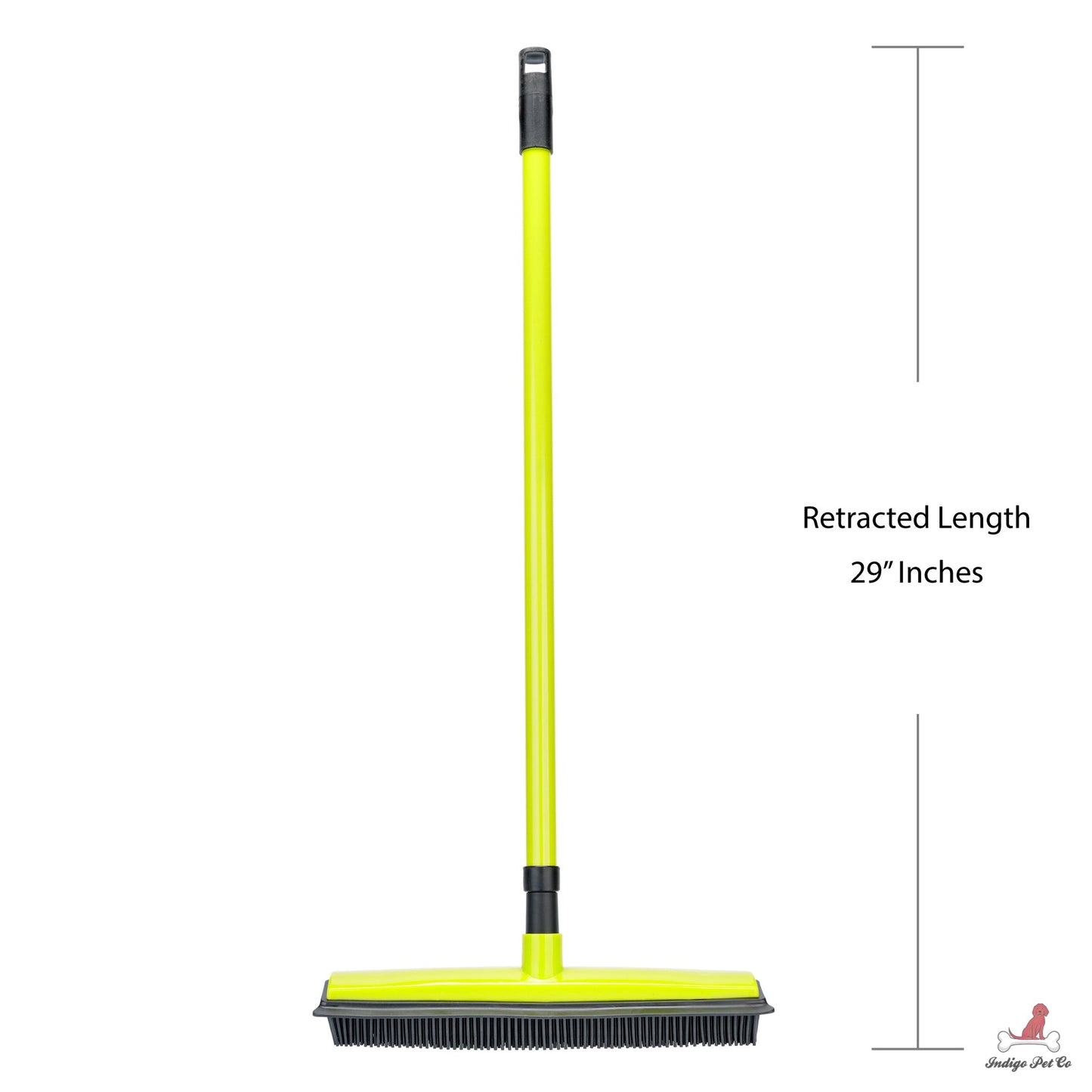 Pet Hair Removal Broom – Multi-Surface Rubber Broom with Squeegee
