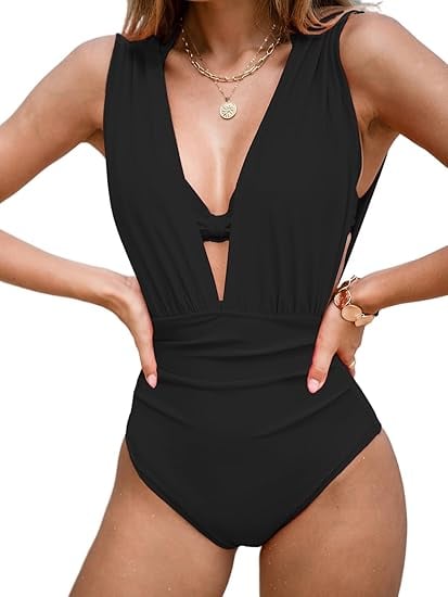 🏖️️ Last day SPECIAL 45% off 🩱 Low cut, pleated swimsuit and collar bra in two-piece set