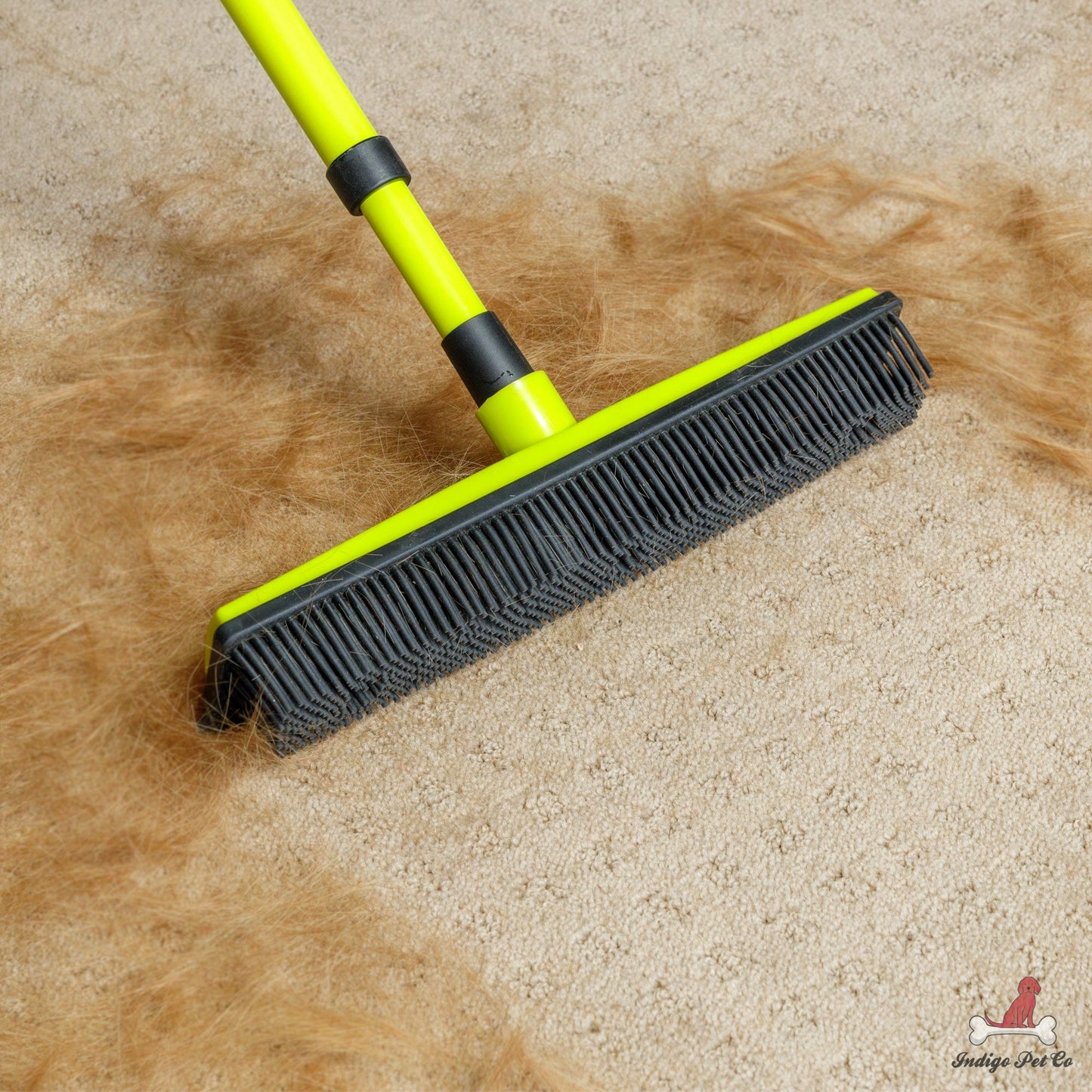 Pet Hair Removal Broom – Multi-Surface Rubber Broom with Squeegee