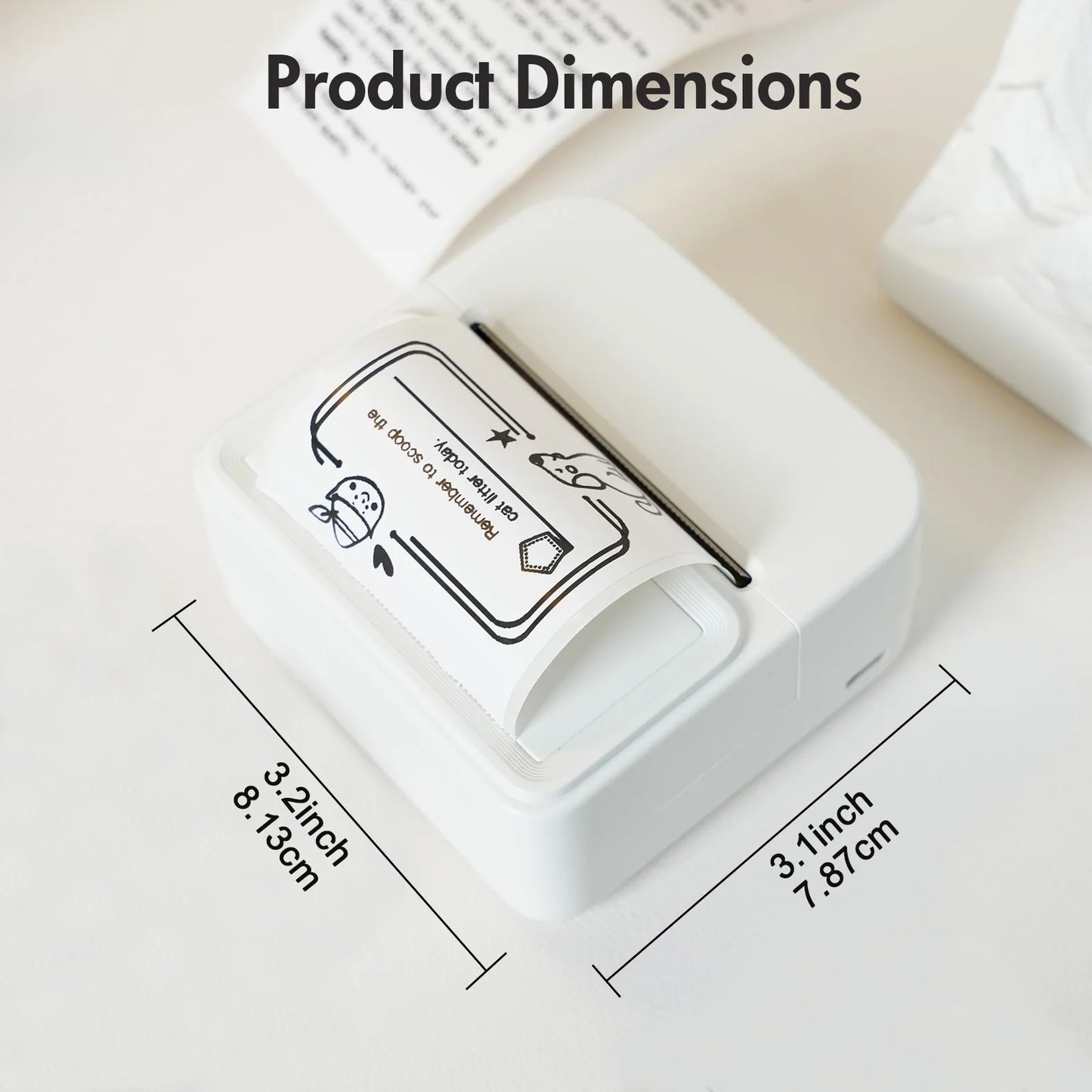 Portable Bluetooth Thermal Label Printer – Inkless Pocket Label Maker for Home, Office & Study (Includes 1 Roll Label Paper