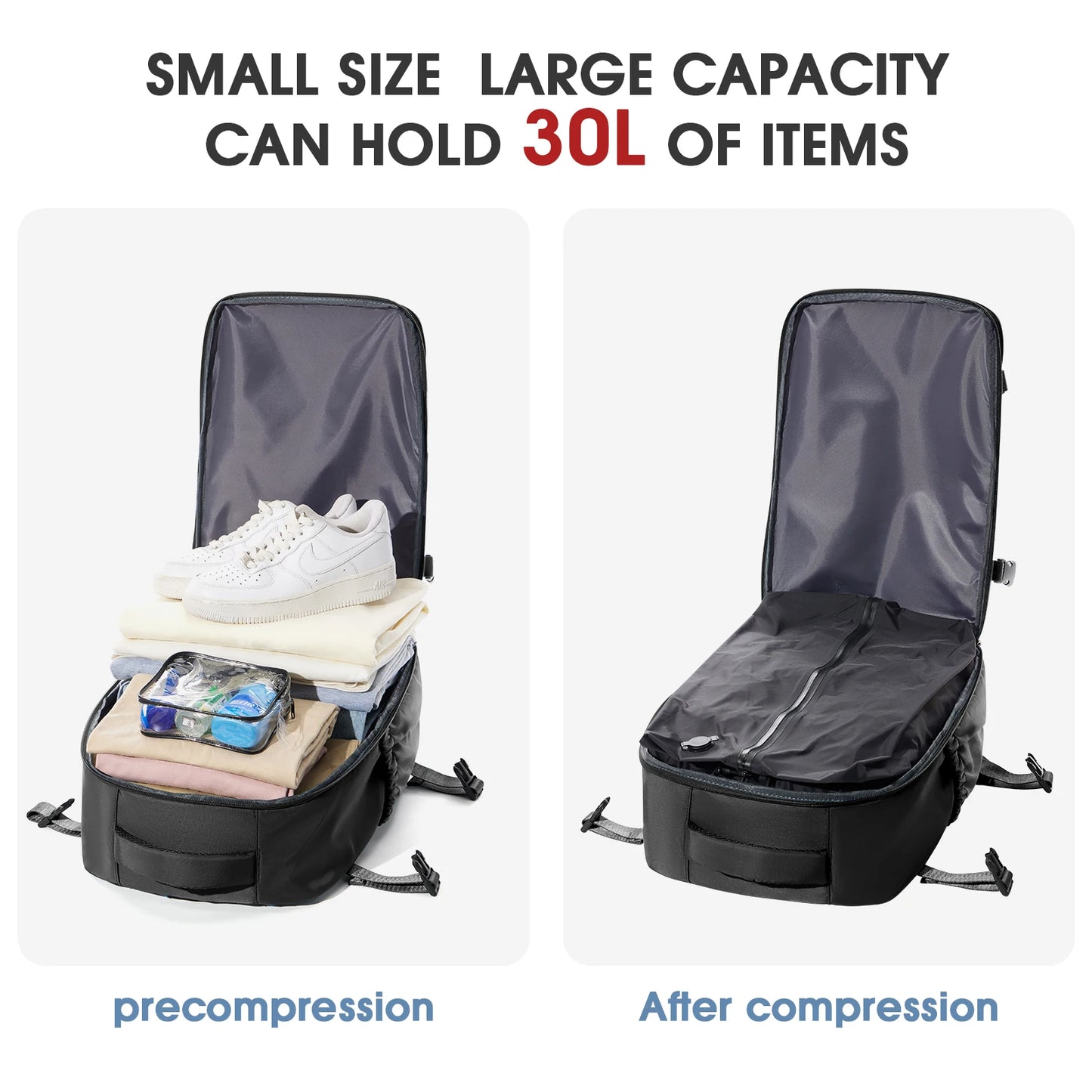 Expandable Vacuum Travel Backpack – Large Capacity Business & Laptop Bag for Men & Women