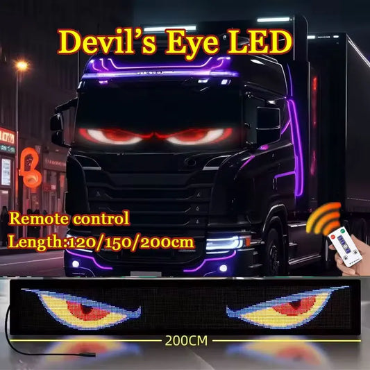 Devil’s Eye LED Matrix Sign – Remote Control Scrolling Pixel Display Light for Cars & Trucks