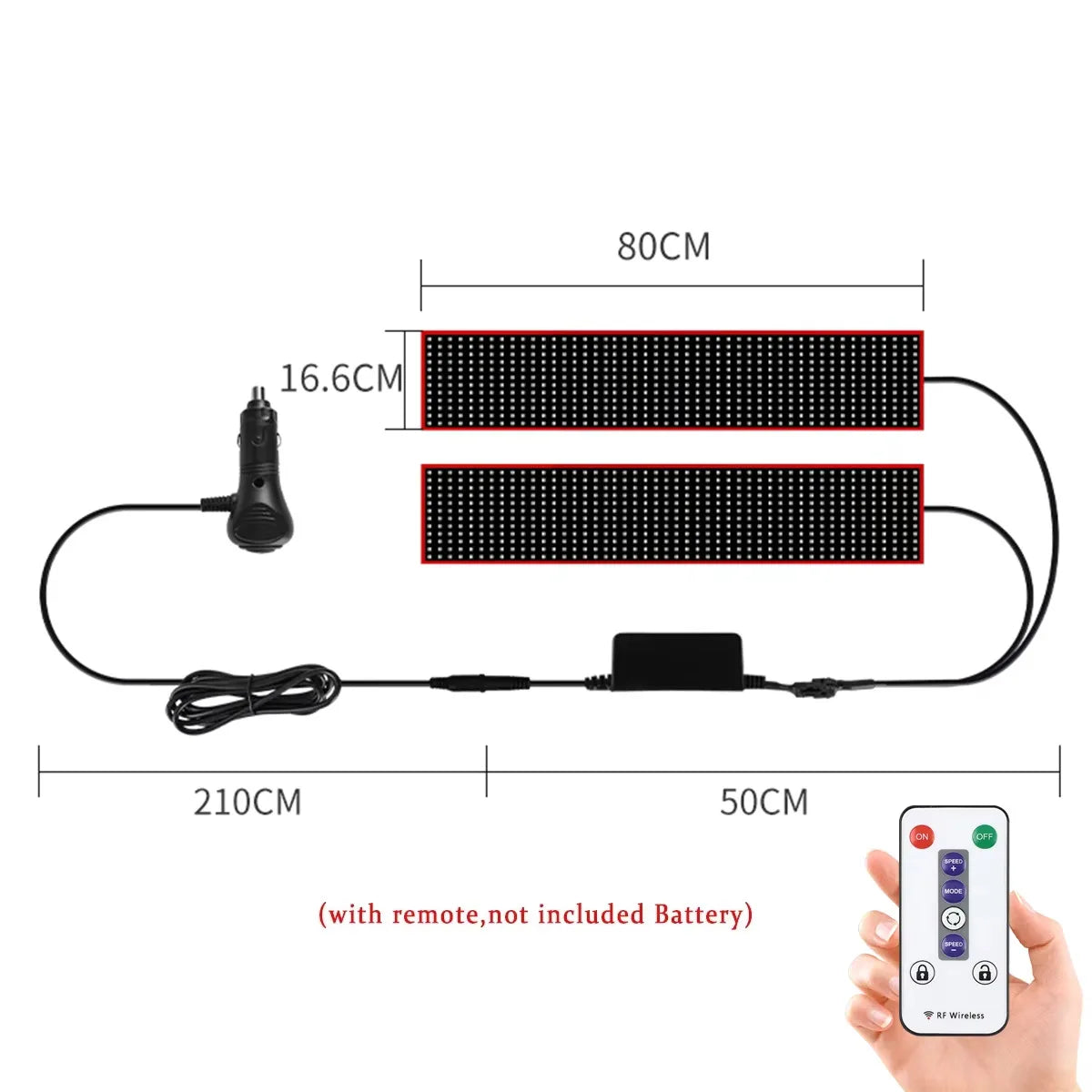 Devil’s Eye LED Matrix Sign – Remote Control Scrolling Pixel Display Light for Cars & Trucks