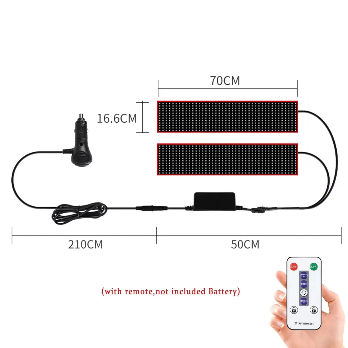 Devil’s Eye LED Matrix Sign – Remote Control Scrolling Pixel Display Light for Cars & Trucks