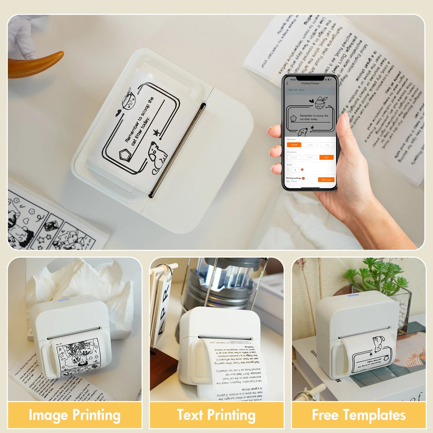 Portable Bluetooth Thermal Label Printer – Inkless Pocket Label Maker for Home, Office & Study (Includes 1 Roll Label Paper