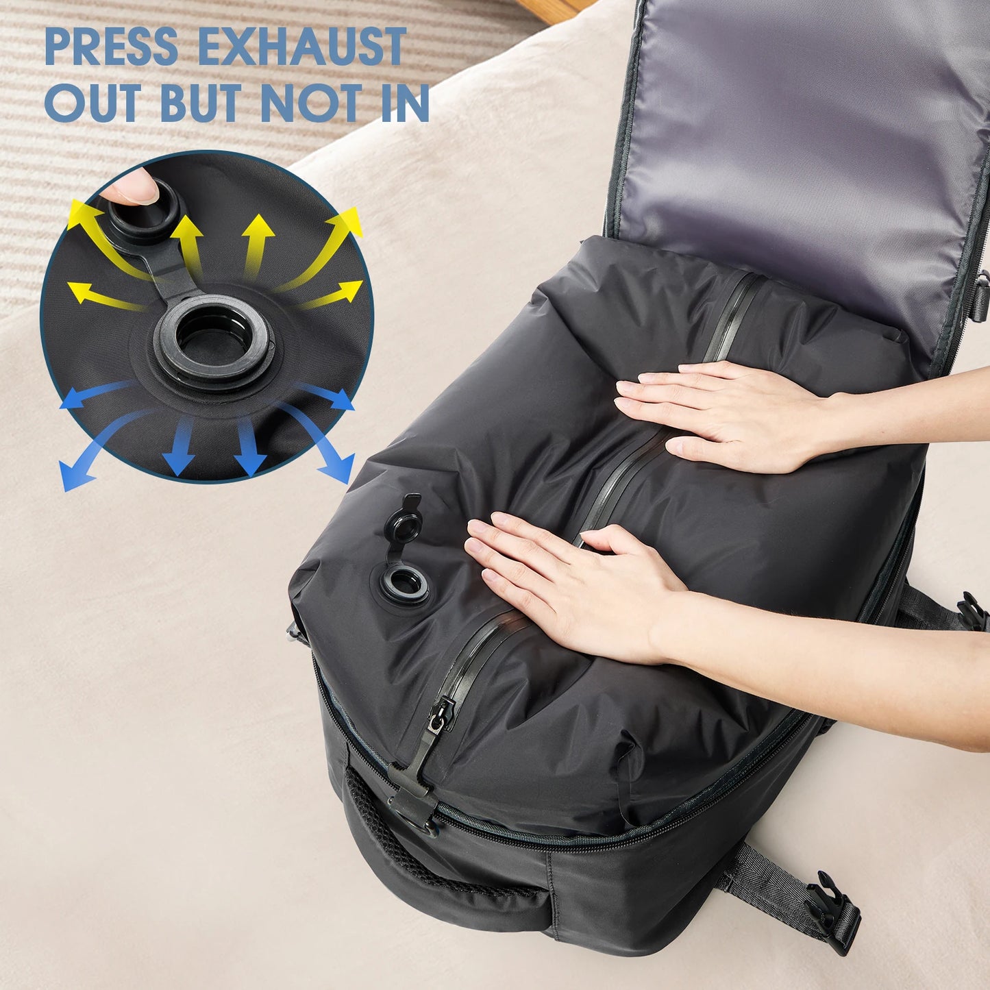 Expandable Vacuum Travel Backpack – Large Capacity Business & Laptop Bag for Men & Women