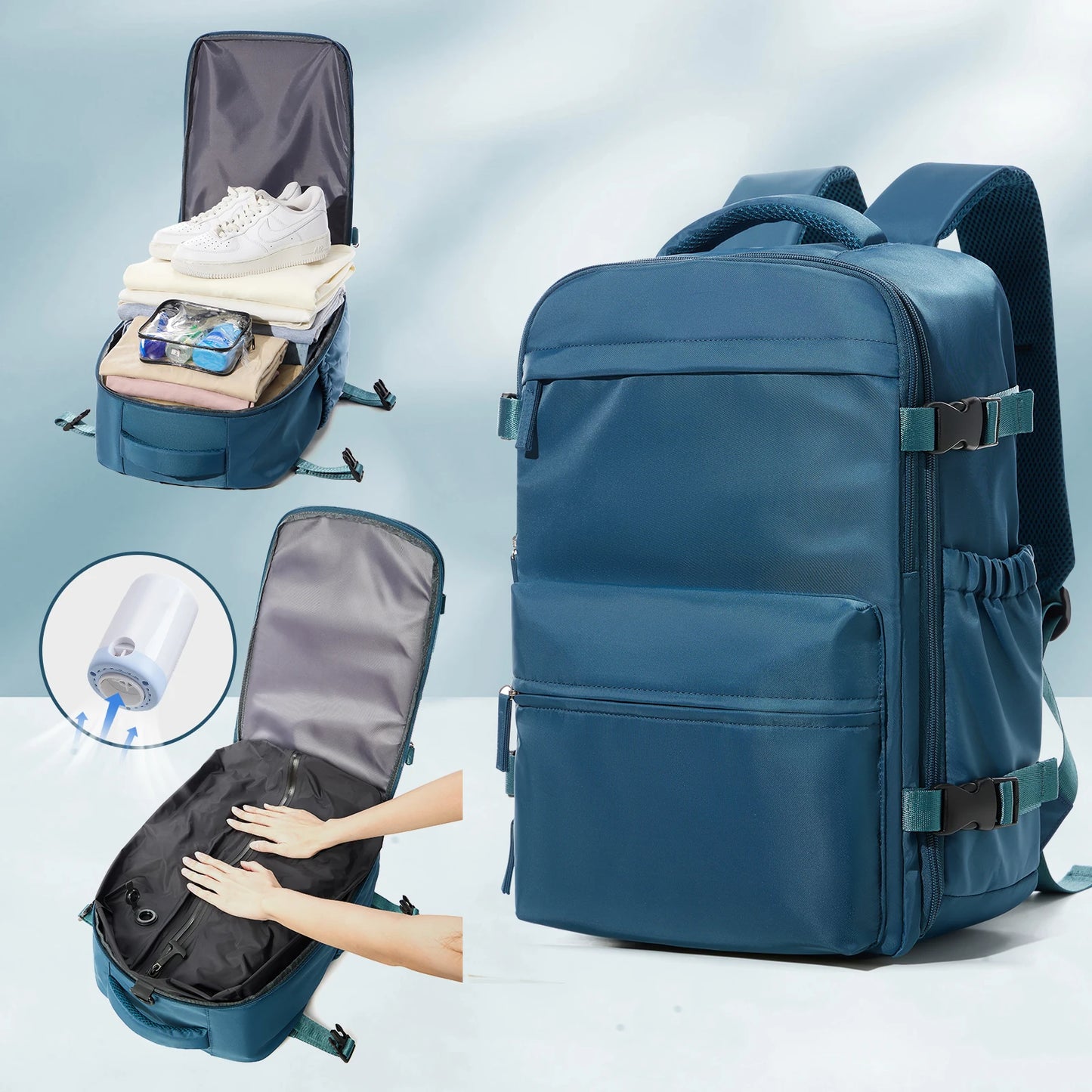 Expandable Vacuum Travel Backpack – Large Capacity Business & Laptop Bag for Men & Women