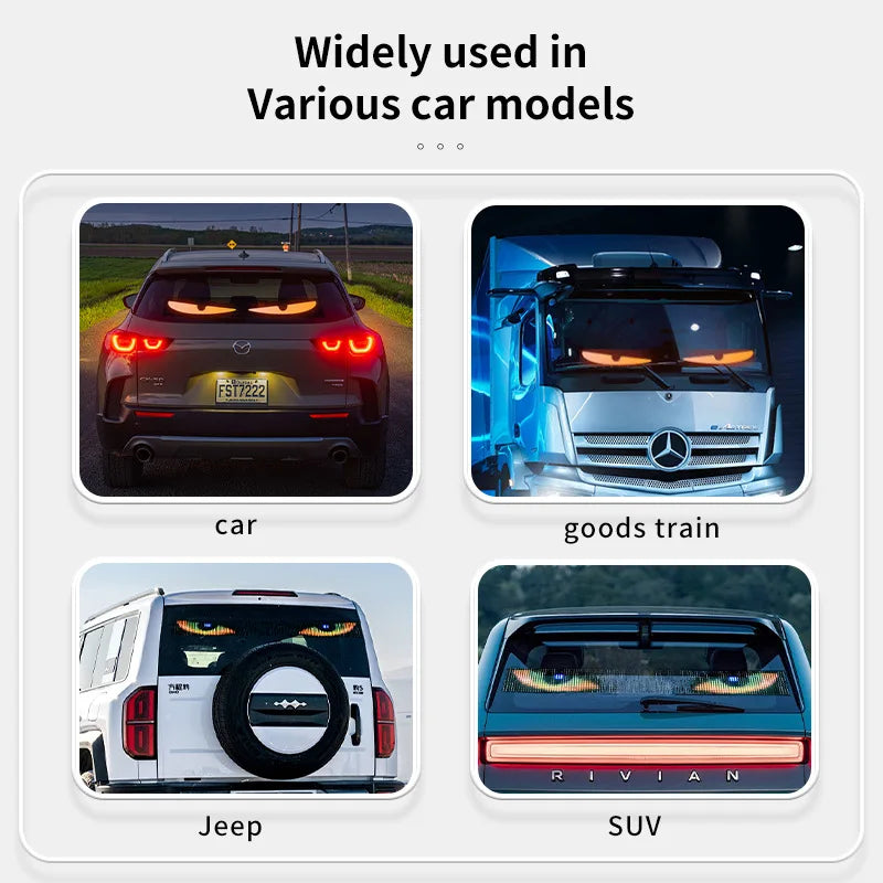 Devil’s Eye LED Matrix Sign – Remote Control Scrolling Pixel Display Light for Cars & Trucks