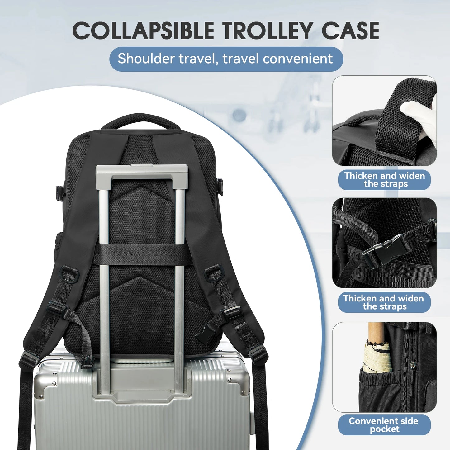 Expandable Vacuum Travel Backpack – Large Capacity Business & Laptop Bag for Men & Women