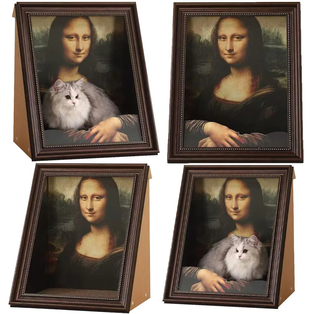 Mona Lisa Cat Bed – Artistic Pet Nest & Decorative Frame