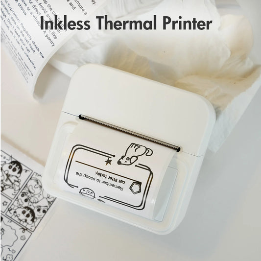 Portable Bluetooth Thermal Label Printer – Inkless Pocket Label Maker for Home, Office & Study (Includes 1 Roll Label Paper