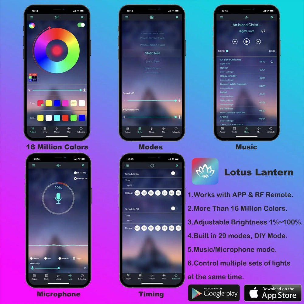 Smart RGB LED Car Interior Light Kit – 16M Colors, Music Sync, App-Controlled Ambient Glow