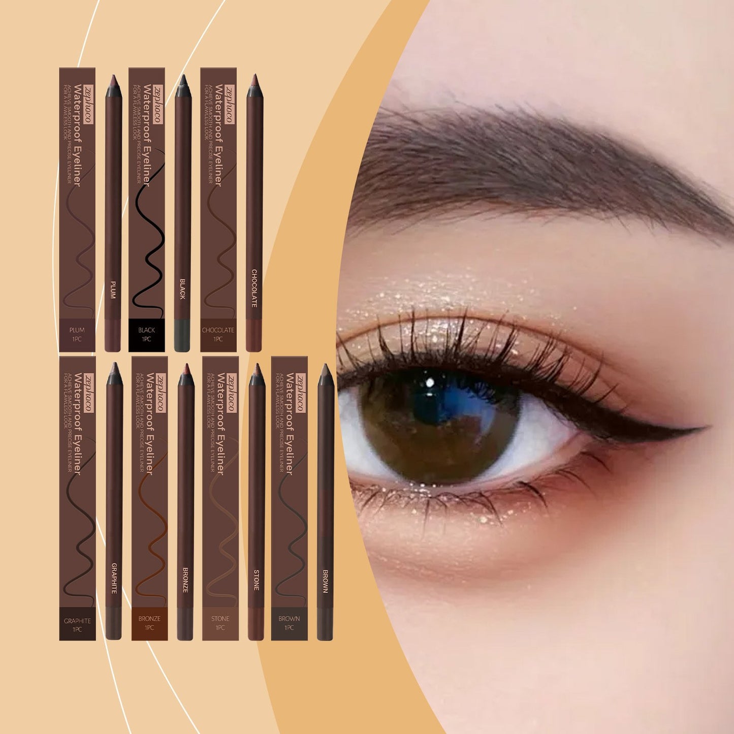 🔥🤩Buy One Get one Free Until Sold Out🌟24 HR Waterproof Eyeliner Duo Sharpenable Eye Pencil