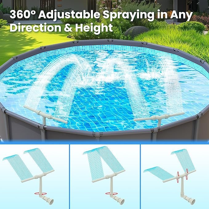 🌞Pool Necessary🌊Multicolor Smart Fountain Waterfall Pool