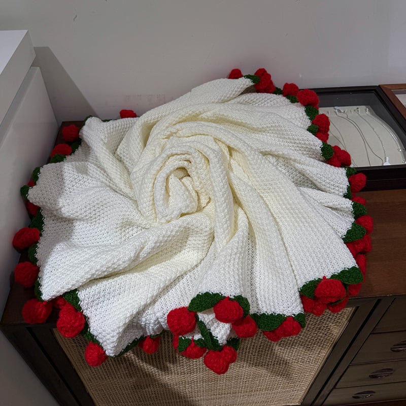🌸Hand-Knitted Flower Bouquet Blanket🌸🛏️Lightweight yet warm for all seasons