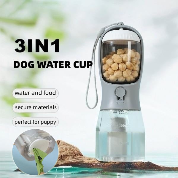 🔥HOT SALE 🔥🔥 3-in-1/2-in-1 Dog Travel Bottle - Water, Food & Poop Bags in One